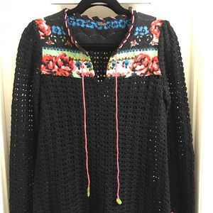 Free People Wool Blend Crochet Sweater